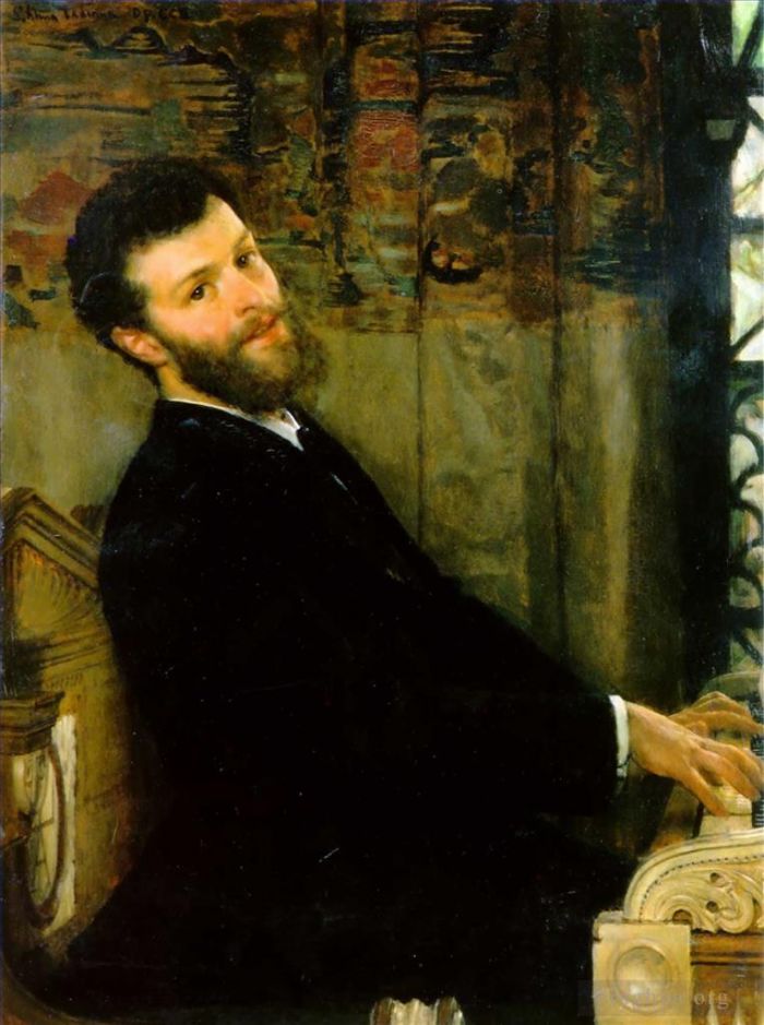 Sir Lawrence Alma-Tadema Ölgemälde - Porträt des Sängers George Henschel
