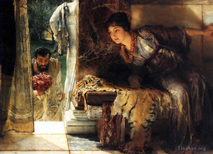 Sir Lawrence Alma-Tadema Ölgemälde - Willkommene Schritte