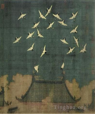 Zhao Ji Chinesische Kunst - Glücksverheißende Kraniche 1112