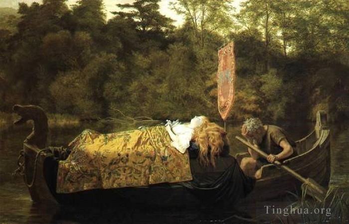 Sophie Gengembre Anderson Ölgemälde - Elaine oder The Lily Maid of Astolat 1870