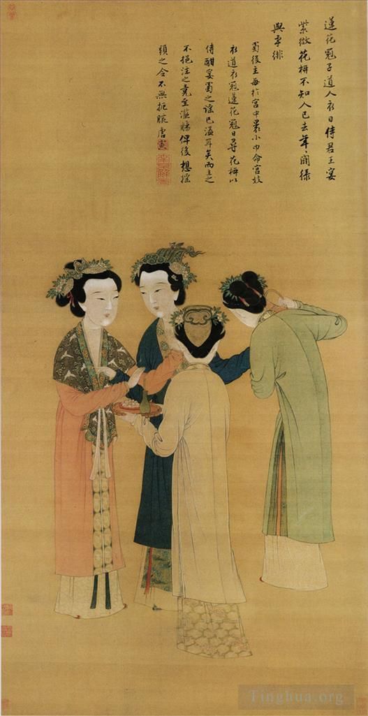 Tang Yin Chinesische Kunst - Hofdamen des ehemaligen Shu