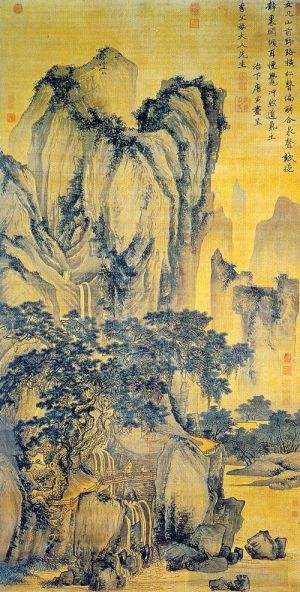 Tang Yin Werk - Klang von Kiefern auf einem Bergpfad 1516
