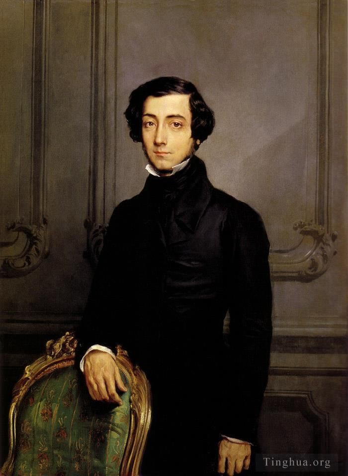Theodore Chasseriau Ölgemälde - Porträt von Alexis de Toqueville 1850