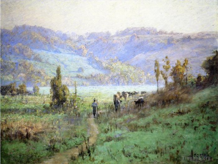 Theodore Clement Steele Ölgemälde - Im Whitewater Valley in der Nähe von Metamora