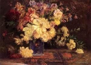 Theodore Clement Steele Werk - Stillleben mit Pfingstrosen, impressionistische Blume