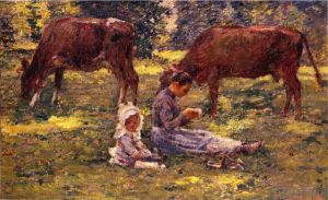 Theodore Robinson Werk - Beobachten Sie die Kühe
