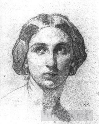 Thomas Couture Andere Malerei - Kopf einer Frau 1853
