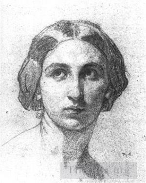 Thomas Couture Werk - Kopf einer Frau 1853