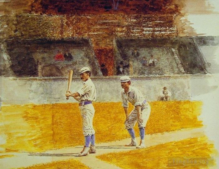 Thomas Cowperthwait Eakins Ölgemälde - Baseballspieler üben