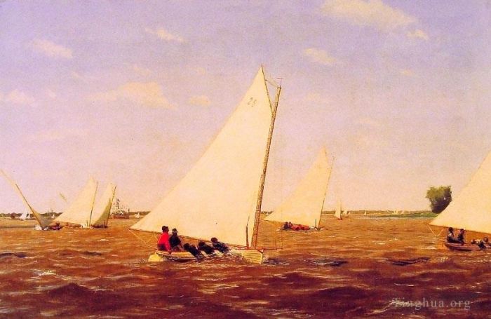Thomas Cowperthwait Eakins Ölgemälde - Segelbootrennen auf der Deleware