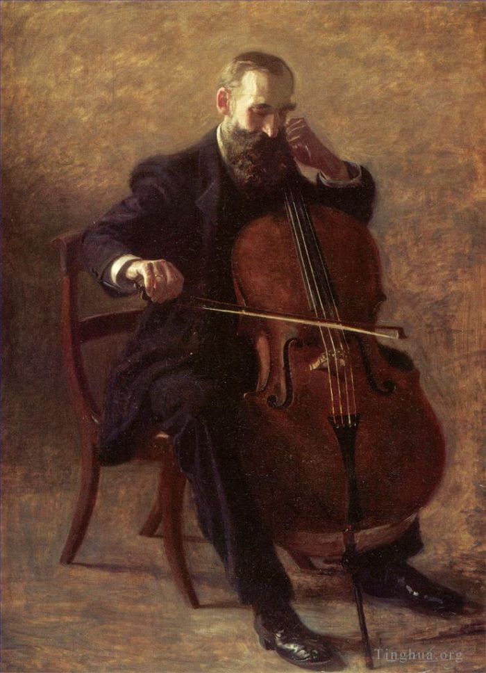 Thomas Cowperthwait Eakins Ölgemälde - Der Cellospieler