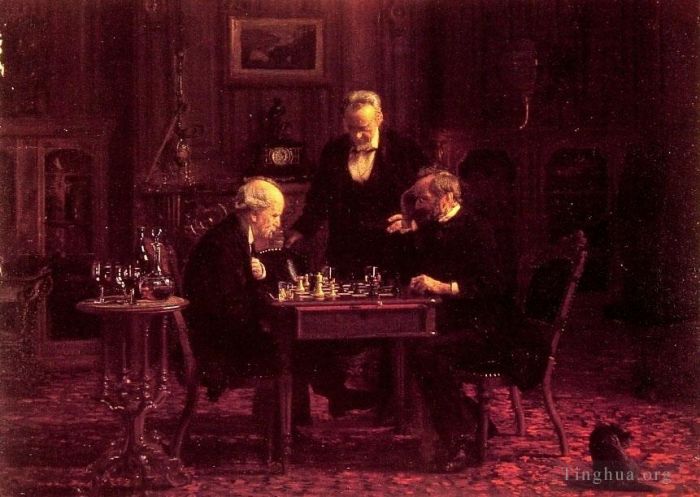 Thomas Cowperthwait Eakins Ölgemälde - Die Schachspieler
