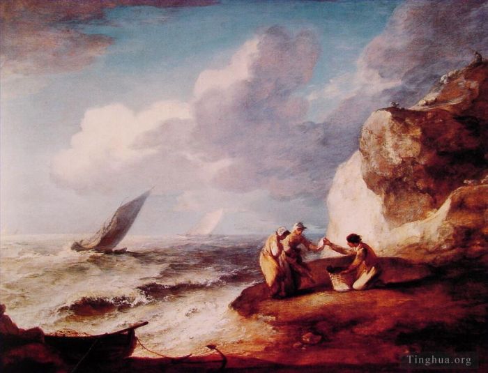 Thomas Gainsborough Ölgemälde - Eine felsige Küstenszene