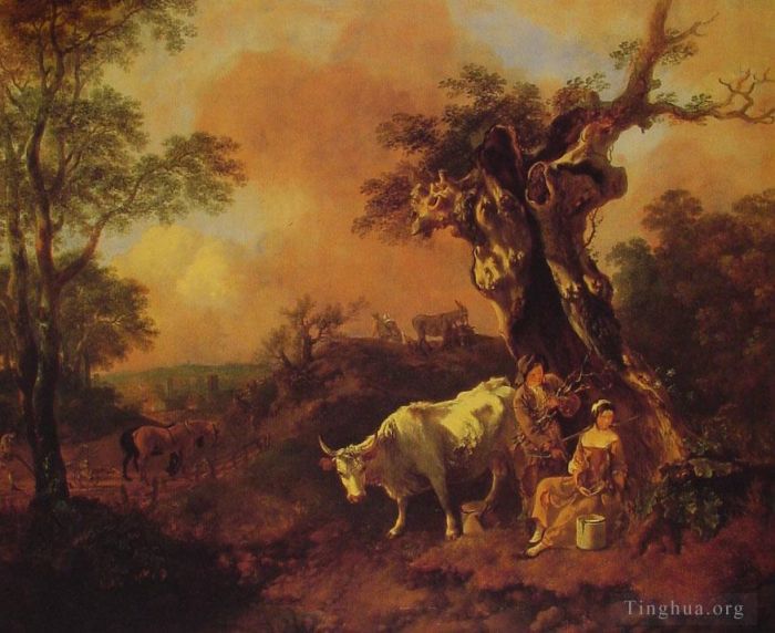 Thomas Gainsborough Ölgemälde - Landschaft mit Holzfäller und Milchmädchen