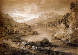 Thomas Gainsborough Werk - Gebirgslandschaft mit Karren und Figuren