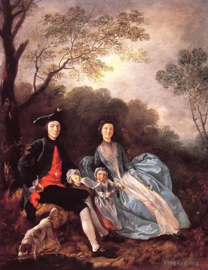 Thomas Gainsborough Ölgemälde - Porträt des Künstlers mit seiner Frau und seiner Tochter