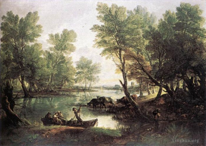 Thomas Gainsborough Ölgemälde - Flusslandschaft