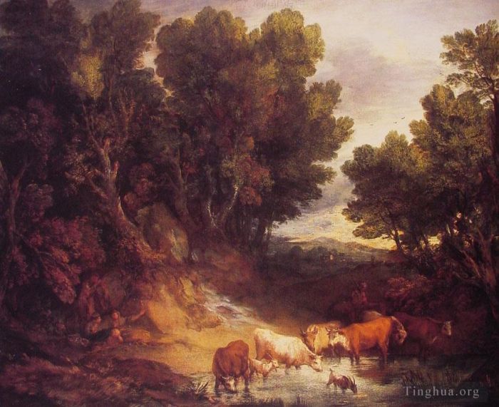 Thomas Gainsborough Ölgemälde - Die Watering Place-Landschaft