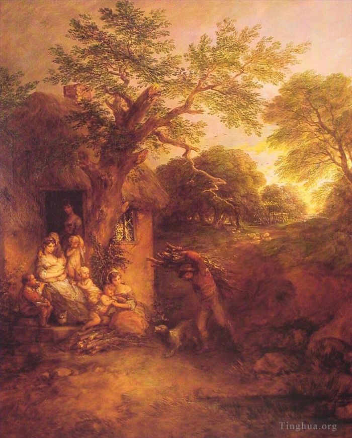 Thomas Gainsborough Ölgemälde - Die Woodcutters Return-Landschaft