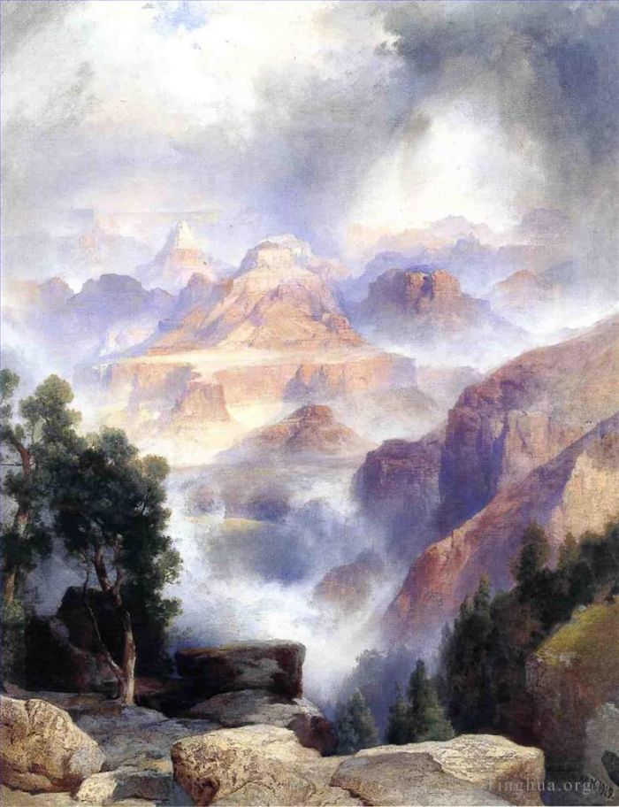 Thomas Moran Ölgemälde - Ein Showrey Day Grand Canyon