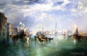 Thomas Moran Werk - Eingang zum Canal Grande Venedig