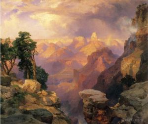 Thomas Moran Werk - Grand Canyon mit Regenbogen