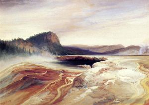 Thomas Moran Werk - Riesiger blauer Frühling Yellowstone 2