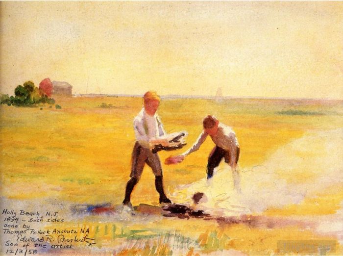 Thomas Pollock Anshutz Andere Malerei - Jungen an einem Feuerlöschboot Thomas Pollock Anshutz
