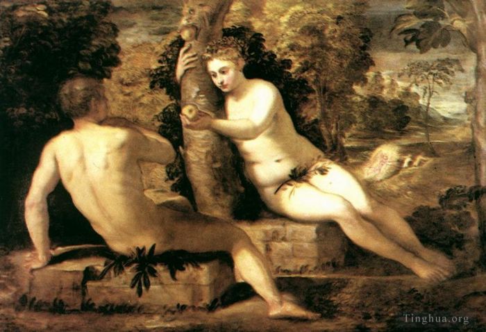 Tintoretto Ölgemälde - Adam und Eva