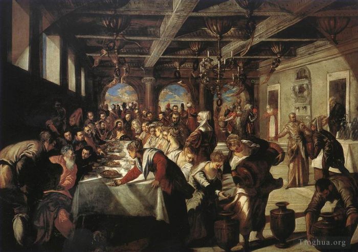 Tintoretto Ölgemälde - Hochzeit zu Kana