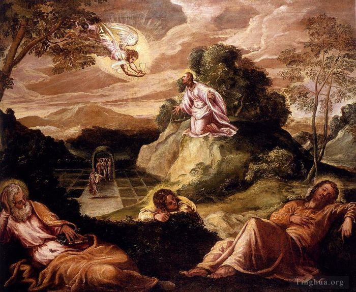 Tintoretto Ölgemälde - Robusti Jacopo Qual im Garten