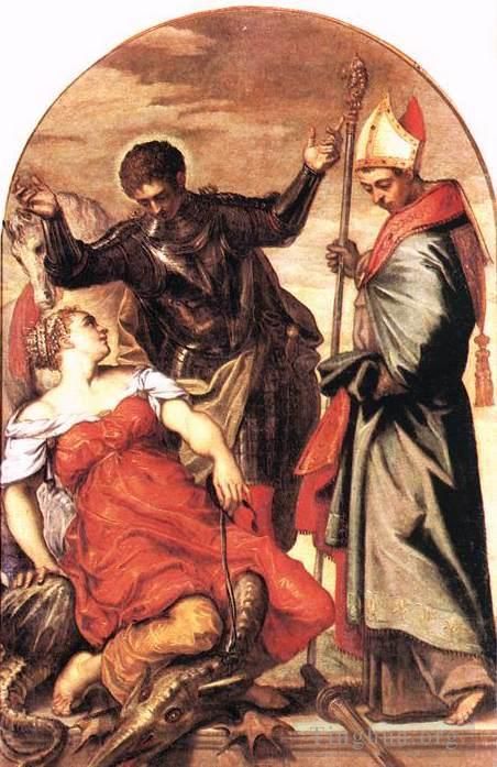 Tintoretto Ölgemälde - St. Louis St. George und die Prinzessin
