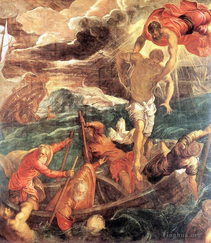 Tintoretto Ölgemälde - Der heilige Markus rettet einen Sarazenen vor dem Schiffbruch