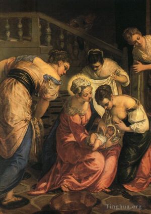 Tintoretto Werk - Einzelheiten zur Geburt des Heiligen Johannes des Täufers