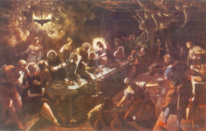 Tintoretto Ölgemälde - Das letzte Abendmahl