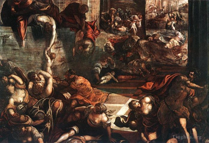 Tintoretto Ölgemälde - Das Abschlachten der Unschuldigen