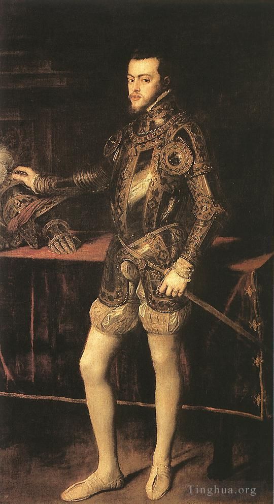 Titian Ölgemälde - König Philipp II
