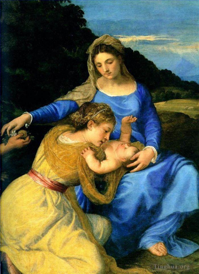 Titian Ölgemälde - Madonna-Detail