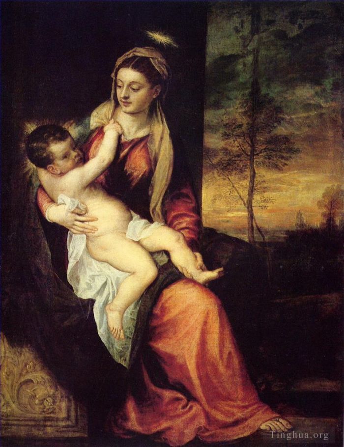 Titian Ölgemälde - Maria mit dem Christkind