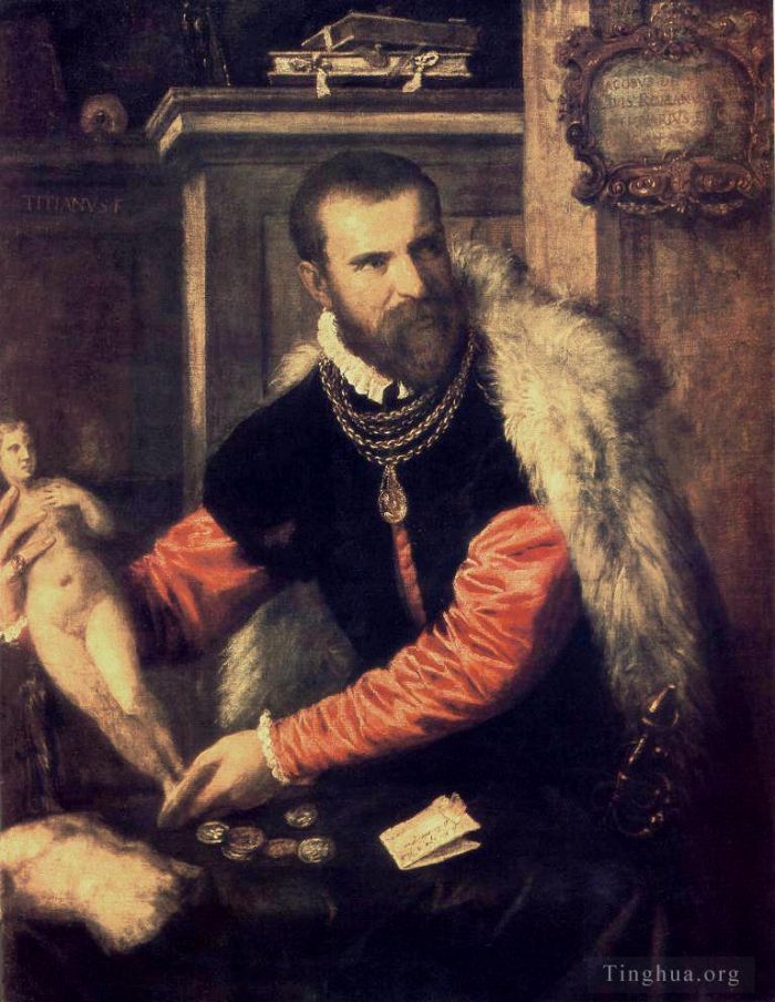 Titian Ölgemälde - Porträt von Jacopo Strada