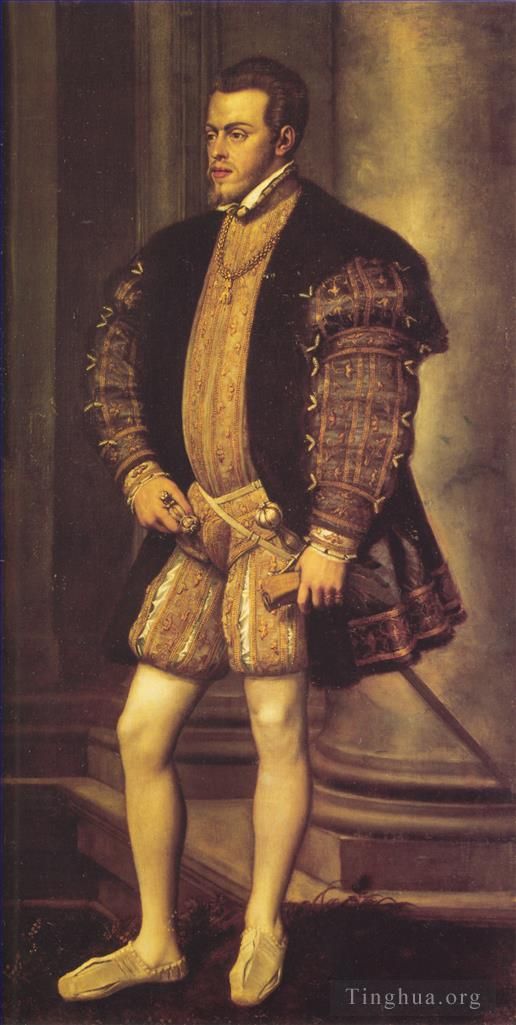 Titian Ölgemälde - Porträt Philipps II