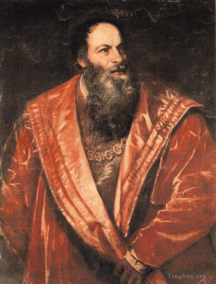 Titian Ölgemälde - Porträt von Pietro Aretino