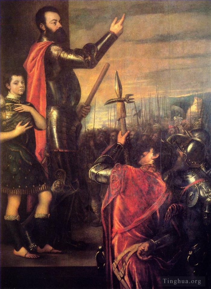 Titian Ölgemälde - Die Rede von Alfonso d'Avalo 1540