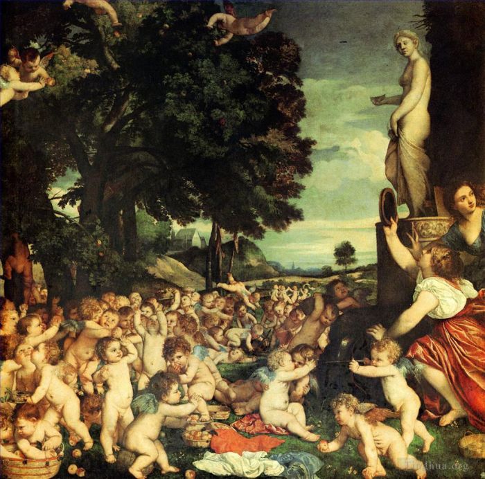 Titian Ölgemälde - Die Anbetung der Venus