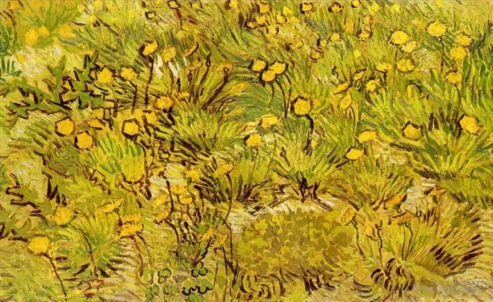 Vincent van Gogh Ölgemälde - Ein Feld mit gelben Blumen