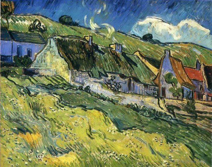 Vincent van Gogh Ölgemälde - Eine Gruppe von Cottages