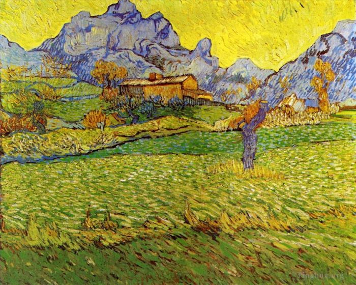 Vincent van Gogh Ölgemälde - Eine Wiese in den Bergen