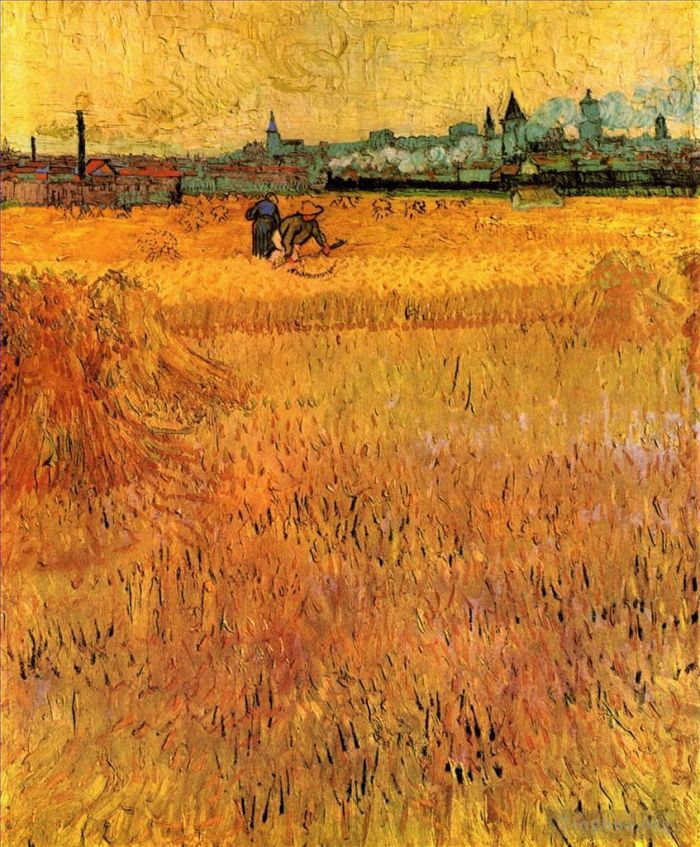 Vincent van Gogh Ölgemälde - Blick auf Arles von den Weizenfeldern