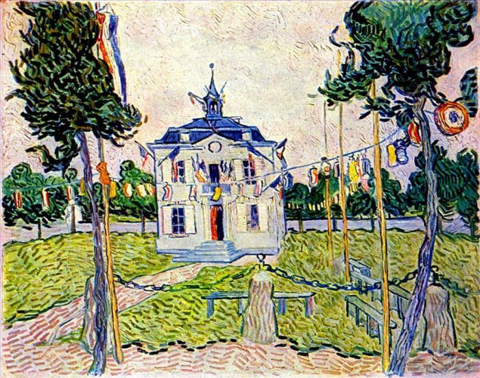 Vincent van Gogh Ölgemälde - Rathaus von Auvers am 1. Juli 1890