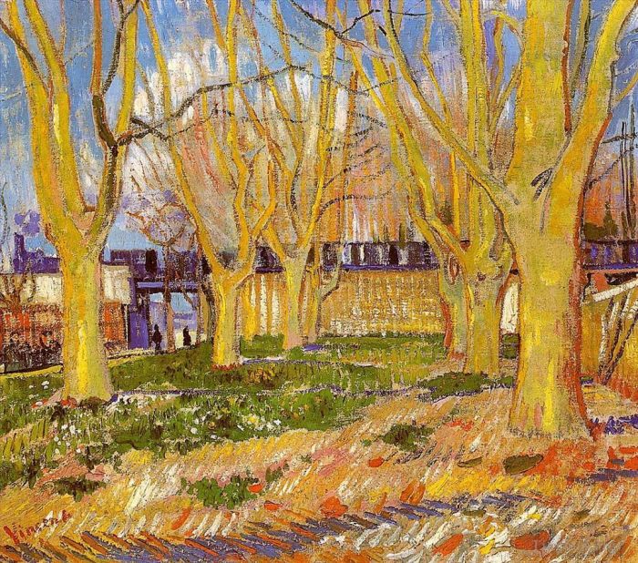 Vincent van Gogh Ölgemälde - Platanenallee in der Nähe des Bahnhofs Arles